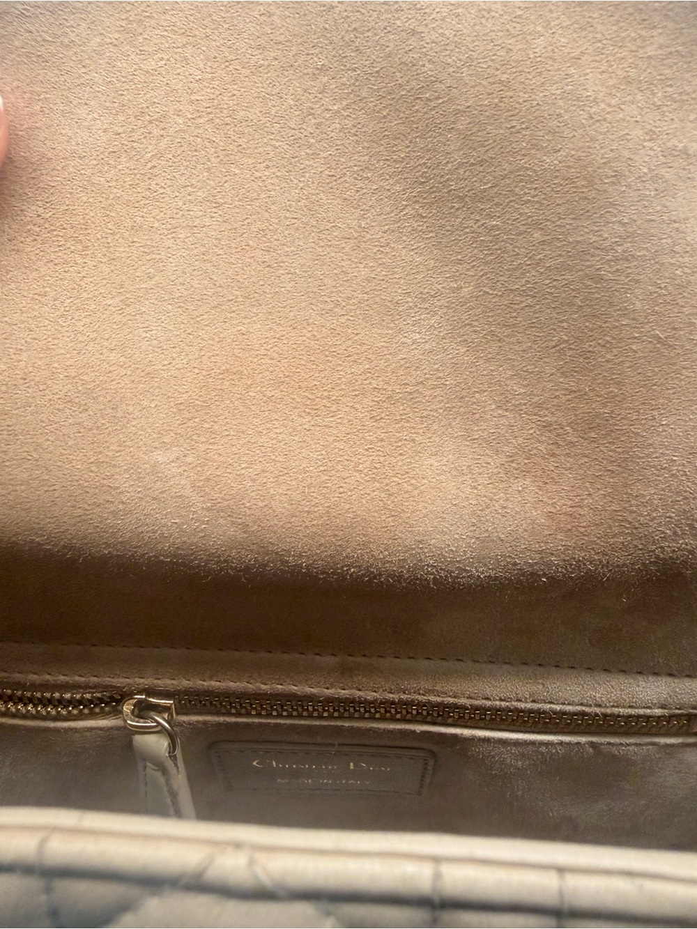 Dior Beige Quilted Lady Dior Medium Top-Handle Bag with Gold Hardware - Picture 9 of 14